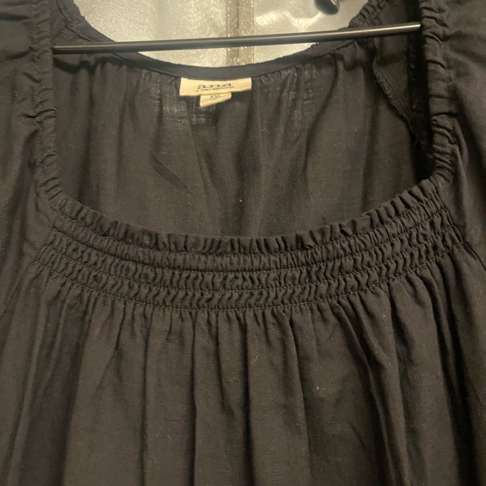 A.N.A a new approach, black tiered smock dress light weight. JCPenny plus size - Picture 6 of 8